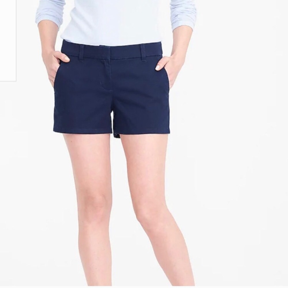 J.Crew Chino 3 1/2 inch Shorts Size 10 Navy